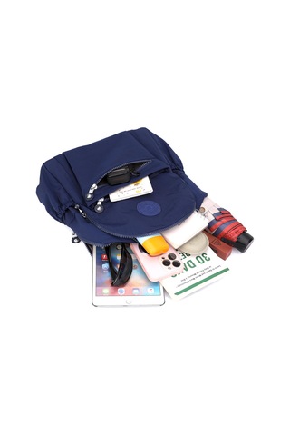 Moveevo Mavi Nilon Çift Çanta - Çift Reşme, Ayarlanabilir Askılar, Günlük Seyahat Ve Hafif Taşıma İçin Çok Amaçlı Sırt Çantası