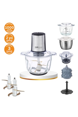 Tigrecook Instantchopper LB7005PRO 1000W 2.3 L Cam Ve Çelik Hazneli