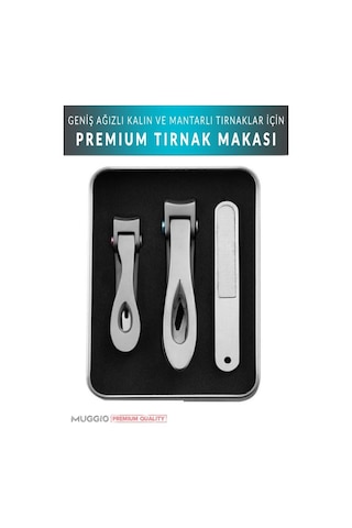 Muggio Ultra Geniş Ağızlı Tırnak Makası Seti 3 Parça Kalın Ve Tırnaklar İçin