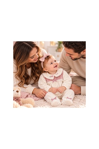Messlife Dantel Detaylı Pudra-beyaz Kız Bebek Tulumu Ekru - 929694019 Ekru