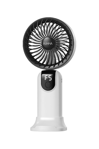 Ayrex Robeve Auhma Aufn19 5 Kademeli Güçlü El Fanı Mini Fan Şarjlı Taşınabilir Mini Vantilatör, Dijital Ekr