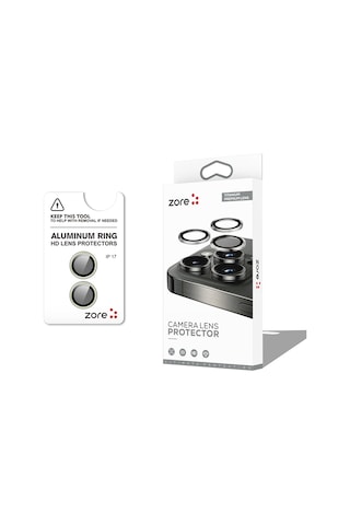 Noktaks - Apple Uyumlu iPhone 17 - Kamera Lens Koruyucu - Cl-12 - T38874 - Gri Gri