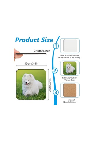 Xurunkeji 36 Adet Süblimasyon Bardak Altlıkları Boşluklar Mdf Mantar Arka Isı Transfer Bardak Altlıkları Ahşap Sert Levha Bardak Altlıkları Boş Süblimasyon Beyaz