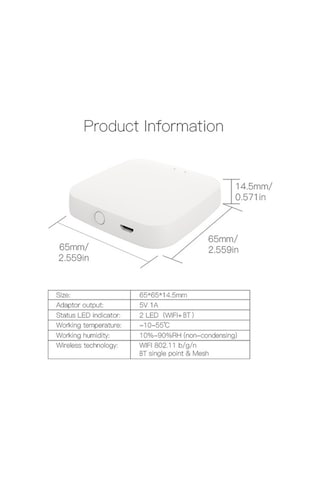 Pazly Tuya Akıllı Ev Ağ Geçidi - Bluetooth Mesh, Wi-fi, 128 Cihaz, Google Asistan Destekli