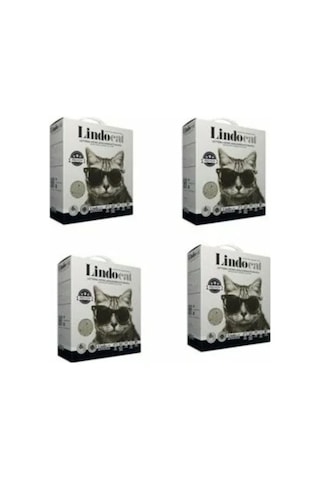 Lindo Cat Premium Aktif Plus Karbonlu Topaklaşan İnce Taneli Kedi Kumu 4 x 6 L