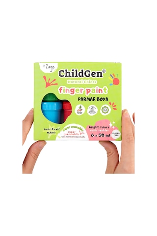 Childgen Süper Yıkanabilir 6'lı Parmak Boya Seti 6 x 50 G