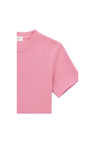 Mixray 2100 Kadın Slim Fit Bisiklet Yaka Soft Basic T-shirt Pembe