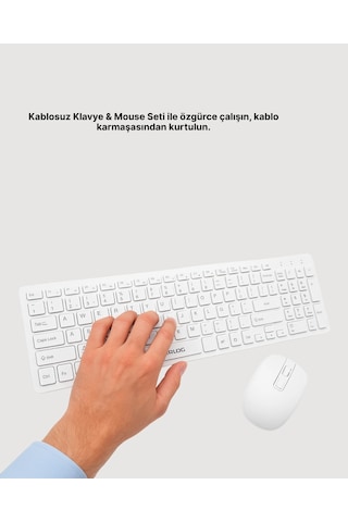Mey Najmaddin Kablosuz Klavye Ve Mouse Seti - Ergonomik Tasarım, Sessiz Kullanım, Geniş Uyumluluk Najmaddin