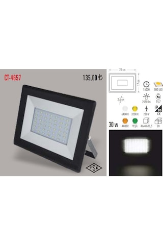 Cata Ct-4657 Slim Led Projektör 30w Beyaz Işık N11.571 Cata Ct-4657 Slim Led Projektör 30w Beyaz Işık N11.571