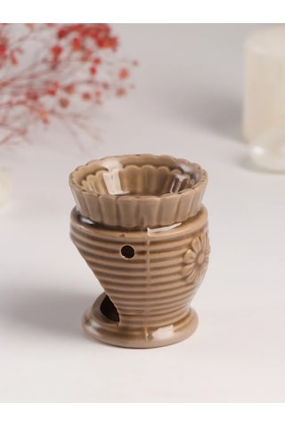 Simalend Aroma Lambası Seramik Çiçeklenme Koyu Gri 397519761