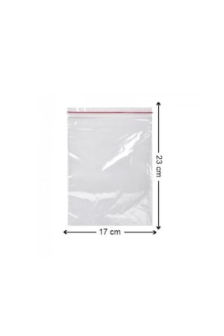 Kilitli Torba 17x23 Cm 100'lü Kilitli Buzdolabı Poşeti Şeffaf Naylon Torba Kilitli Saklama Poşeti