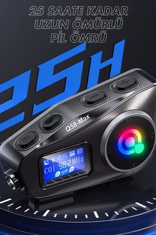 Wearfitpro Q58 Max Led Ekranlı Motosiklet Kask Bluetooth Intercom