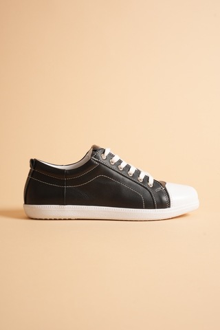 Analin Shoes Kadın Hakiki Deri Casual Spor Ayakkabı Siyah