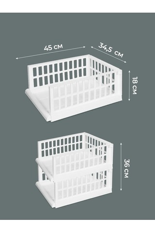 Econova 2 Adet Saklama Düzenleyici, 45x34,5x18 Cm 365868544 Beyaz