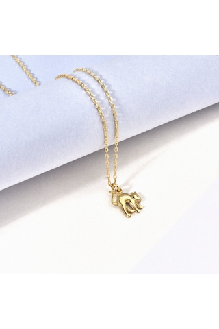 14 Ayar Mikron Altın Kaplama Minimal Kedi Figürlü Kolye El Yapımı Zarif Tasarım - Cn00475 Altın