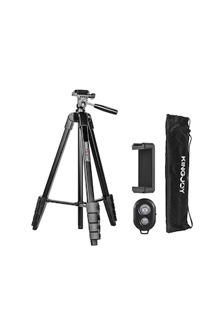 Monyee "kıngjoy Vt-688 Taşınabilir 5 Ayarlı Mini Tripod, 360 Dönebilir Başlık, 2kg Taşıma Kapasiteli, Kablosuz Kumandalı Alüminyum Sehpa"