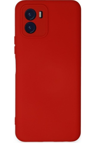 Vivo Y15s İçi Kadife Kaplı Esnek Silikon Kapak Ryc/ Nano Lansman Kirmizi