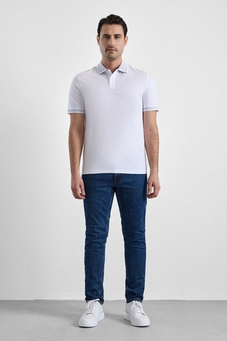 Hipatu Süvari Regular Oxford Polo Yaka Tişört Beyaz