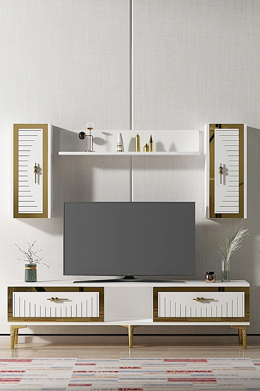 Tvr1501bg - Tuna150 Tv Ünitesi Beyaz Gold 150cm Beyaz Gold