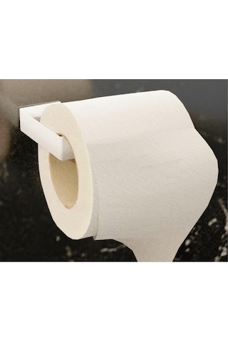 Metal Beyaz Yapışkanlı Tuvalet Kağıtlık, Yapışkanlı Wc Kağıtlık, Tuvalet Kağıdı Askısı 3m Yapışkanlı Tasarım Siyah