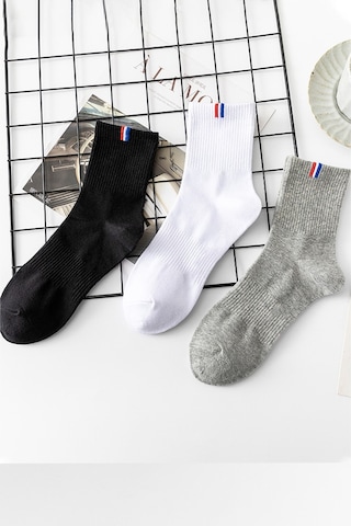 Bgk Unisex 6 Çift Lastik Desenli Uzun Çorap Çok Renkli