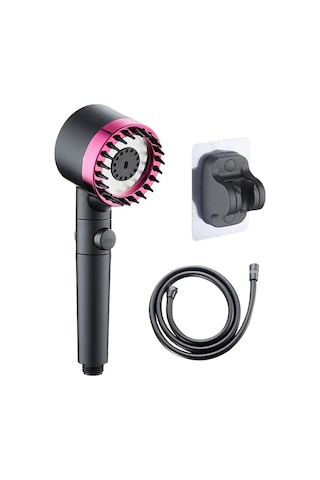Yaozixa Siyah Filtreli Ağır Basınçlı Duş Başlığı, 3 Modlu Masaj Özelliği, 1.5m Pvc Boru Ve Deliksiz Tutucu İçeren Set Diğer