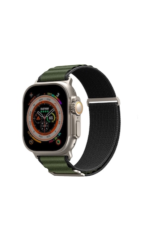 Watch Ultra 49mm Kordon Skinarma Kobu Hasır Strap Kayış Olive Haki Yeşil