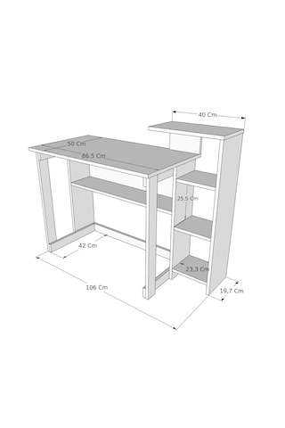 Reyo Home Enda Saye 5raflı Kitaplıklı Çalışma Masası Çam-antrasit Atlantik Çam - Antrasit