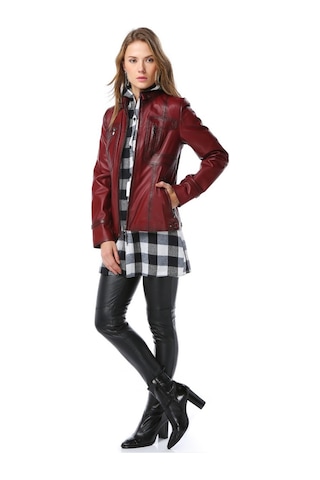 Dericlub Yb2043 Gerçek Deri Kadın Mont Ök.bordo Ök.bordo Bordo