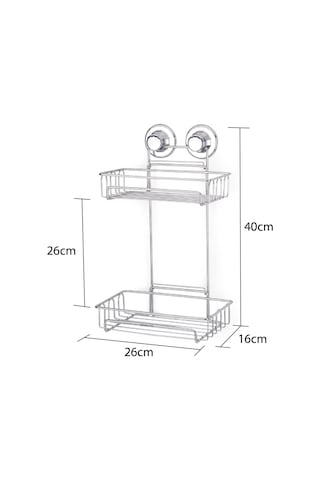 Teknotel Iki Katlı Vakumlu Banyo Duş Sabunluk Rafı Krom Dm242 Krom