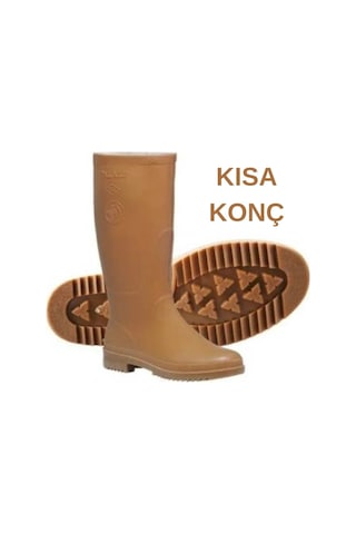 Kocamanlar Palalı Krep Kauçuk Kaymaz Soğuk Su Geçirmez İş Ve Av Botu Çizmesi Turuncu