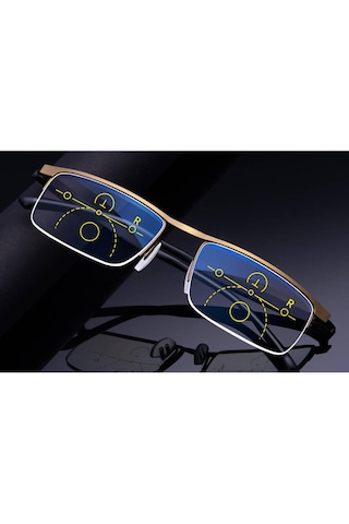 Homyl Unisex Presbiyopik Gözlük Akıllı Progresif Altın-250-derece