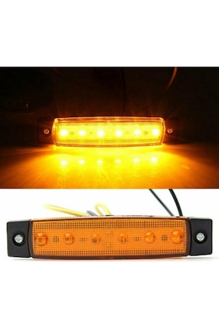 Ahmet Otomotiv Dorse Parmak Lamba 12 -24 Volt 6 Ledli Sarı Renk 10 Adet Parmak Led Dorse Kamyon Led Lamba Turuncu
