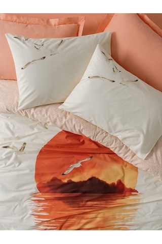 Cotton Box Maritime Tek Kişilik Nevresim Takımı Sunset Somon Somon