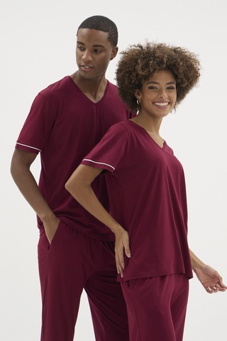 Moda Dua Kocabey Kkt-26162 V Yaka Pijama Takımı Mürdüm