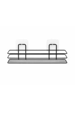 Dyrıs Siyah Metal Duş Rafı 29 Cm Vakumlu Yapışkanlı Banyo Şampuanlık Organizer