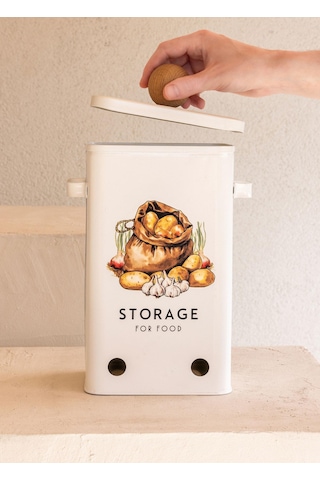 The Mia Storage Patates Soğan Kabı 13x20x32 Cm Beyaz