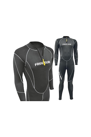 Free-Sub 3mm Thyphoon Siyah Dalış & Sörf Elbisesi Wetsuit Siyah