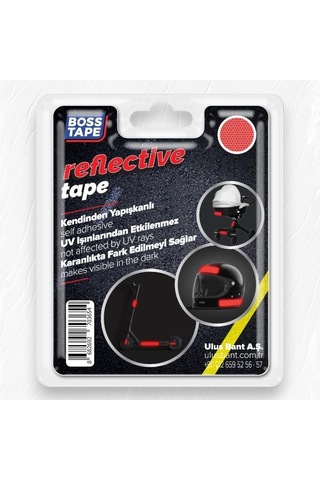 Boss Tape Reflektif Petekli Kedi Gözü Bant 35mm-1,5mt Kırmızı