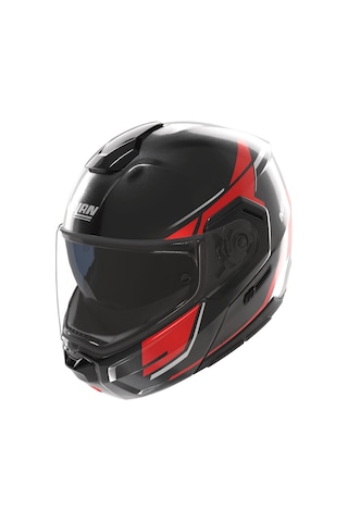 Nolan N90.3 Sincrono 350 Çeneden Açılır Kask Siyah Kırmızı