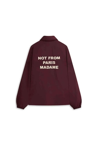 American Rag Cie Su Geçirmez La Veste Polaire Slogan Yaka Fleece Ceket - Rahat Ve Şık Bordo