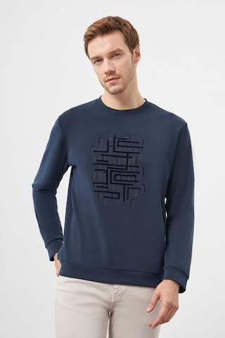 Morven Erkek Lacivert Trend Bisiklet Yaka Sweat-shirt 25ks063002200 Lacivert Lacivert