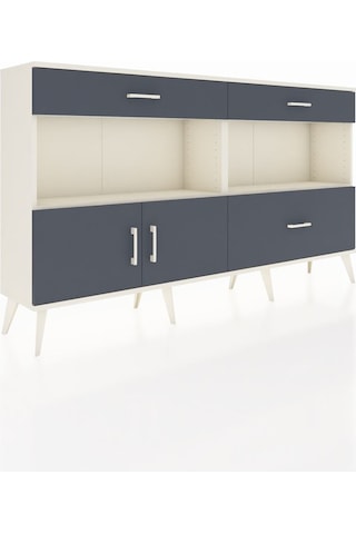 Arges Konsol 2 Raflı 3 Çekmeceli 2 Kapaklı 176x30x99 Aytaşı-antra Aytaşı-antrasit