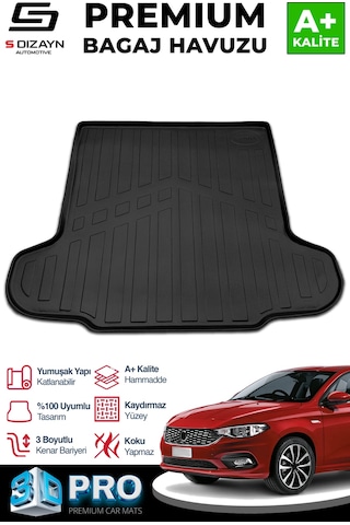 S-dizayn Fiat Egea Sedan 3d Pro Bagaj Havuzu Alt Bagaj 2015-2020 A+ Kalite