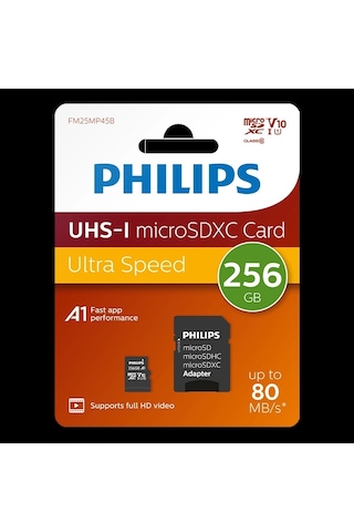 Phılıps 256gb Mıcro Sdxc 80 Mb/s C10 Fm25mp45b/00