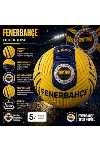 Fenerbahçe Lisanslı Futbol Topu No:5 430gr Maç Topu Sarı