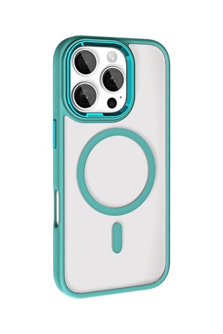 Apple iPhone 16 Pro Kılıf Wireless Şarj Özellikli Casen Krom Magsafe Silikon Kılıf