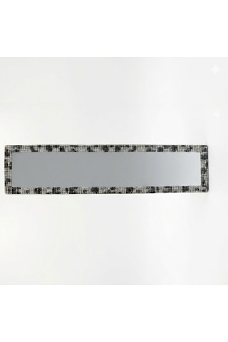 Kristal Taşlı İç Dikiz Aynası Tırnaklı Ayna 29,5x7cm Leopar Desenli