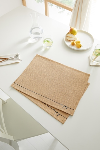 2 Adet Jüt Enjoy Baskılı Sofra Sunum Tabak Altlığı Supla Amerikan Servisi 45 x 35 CM