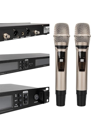 Magicvoice Mv21633 2 El Tipi Mikrofonlu 100+100 Kanal Antenli Uhf-pll Kablosuz Telsiz Mikrofon